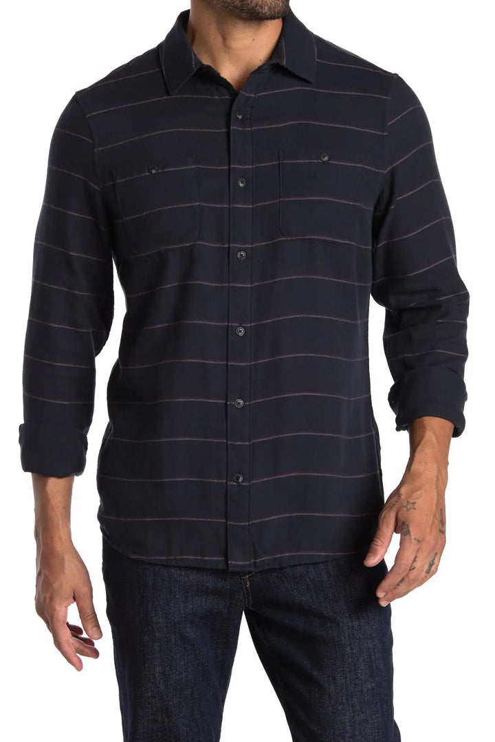 TRAVIS MATHEW MENS FOURTH WALL  Button Down Shirt - BLACK