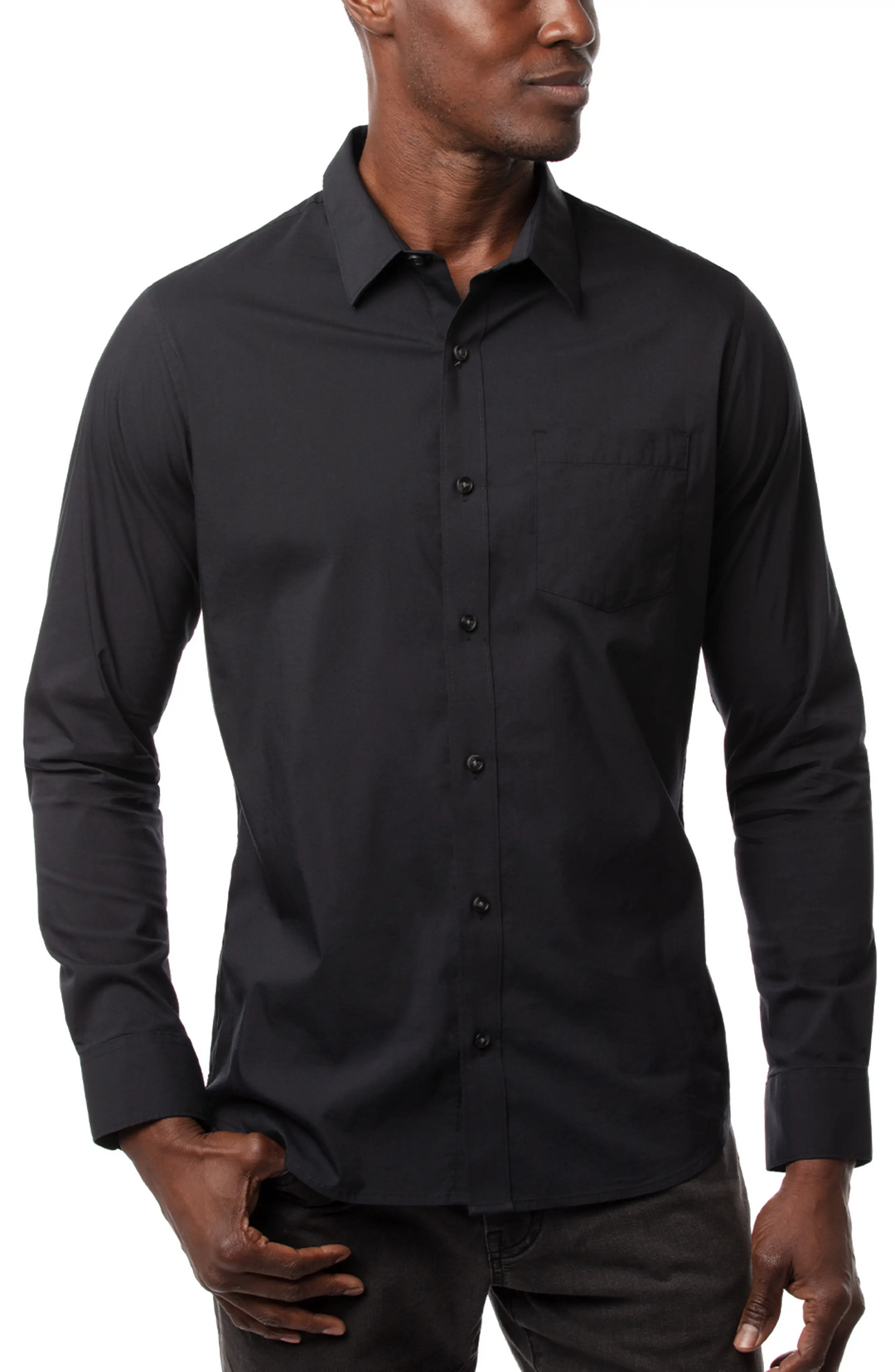 TRAVIS MATHEW ALL DECKED OUT Button Down Shirt - BLACK