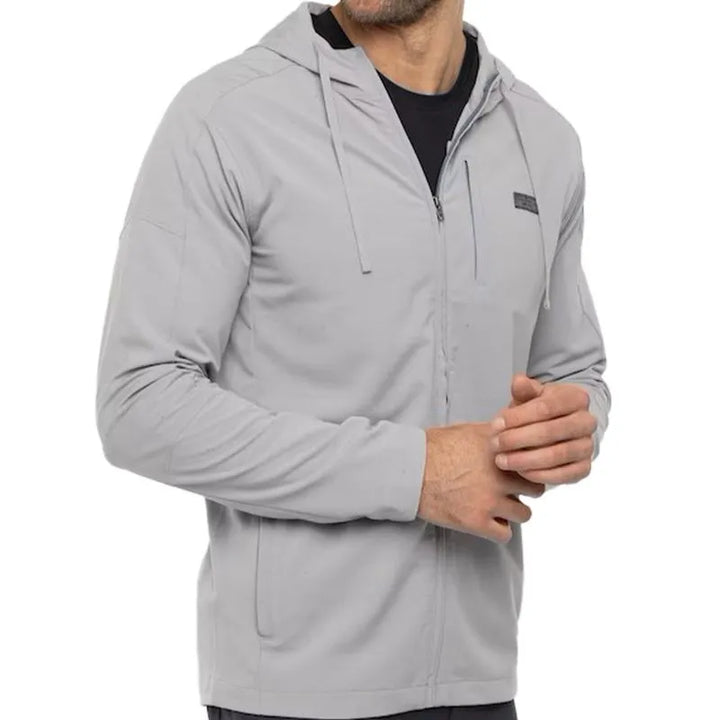 TRAVIS MATHEW ANNUAL LEAVE FULL ZIP HOODIE - HEATHER GREY