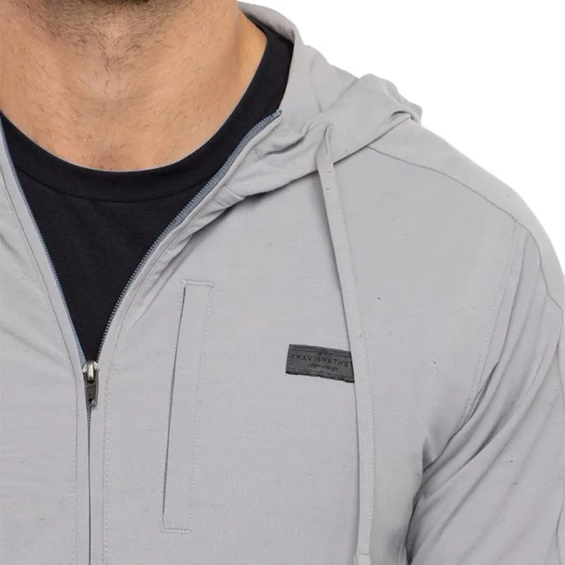 TRAVIS MATHEW ANNUAL LEAVE FULL ZIP HOODIE - HEATHER GREY