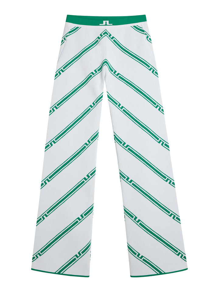 J.Lindeberg Womens Emmie Knitted Pant - GREEN BIAS STRIPE