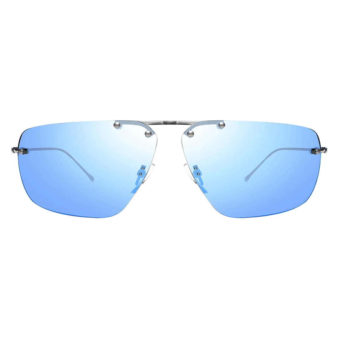 Revo BLACK Unisex Air 1 Polarized Sunglasses - Shiny Chrome/Blue Water Photochromic