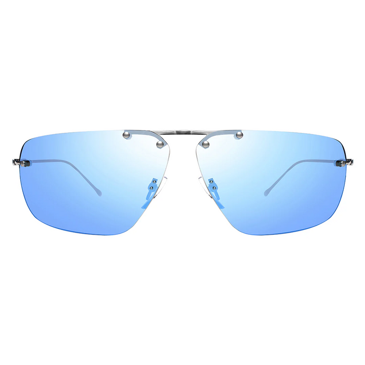 Revo BLACK Unisex Air 1 Polarized Sunglasses - Shiny Chrome/Blue Water Photochromic