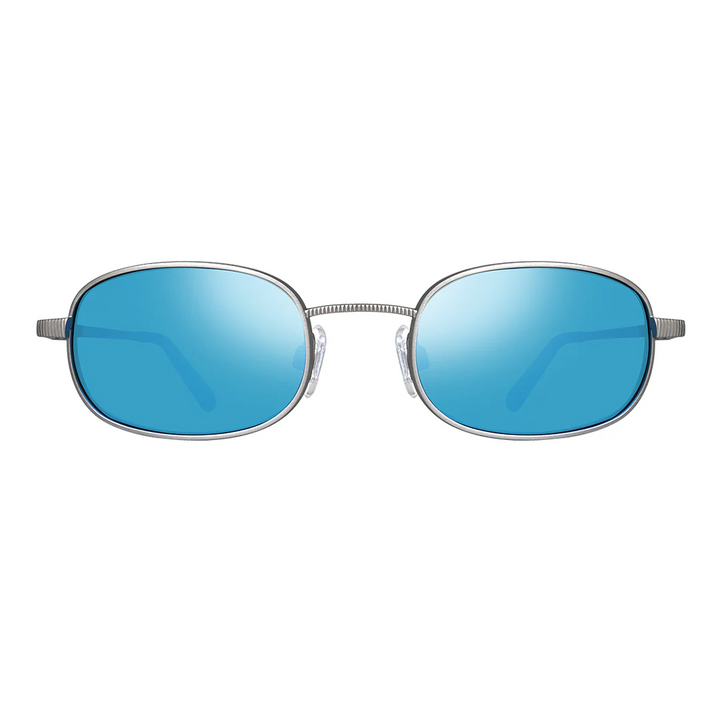 Revo Unisex COBRA | Glass Lens Polarized Sunglasses - Antique Silver/H2O Heritage Blue