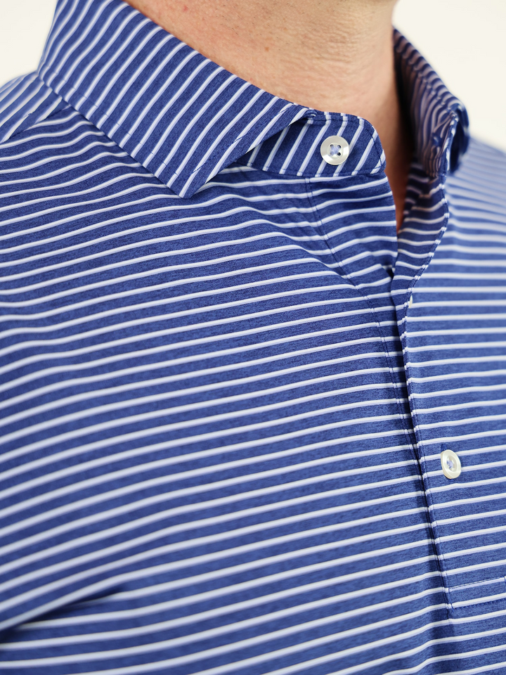 Donald Ross Mens Classic Fit NANTUCKET Polo - NAVY / WHITE