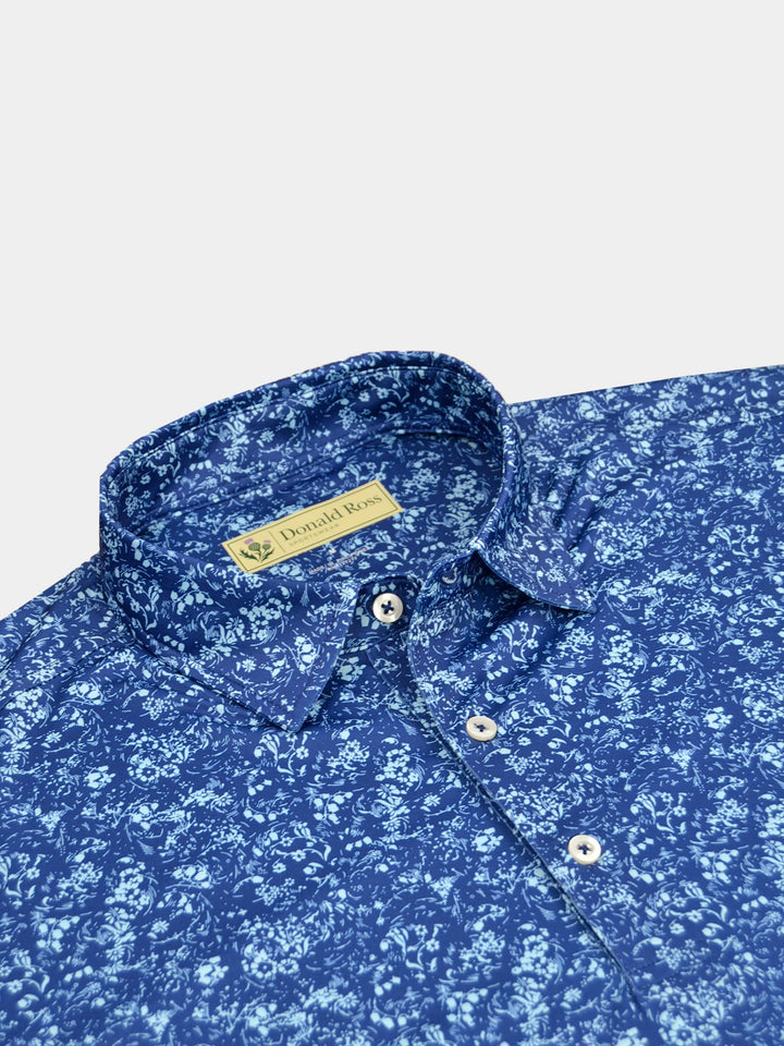 Donald Ross Classic Fit Mens Flowers in the Wind Polo - NAVY/SEASIDE