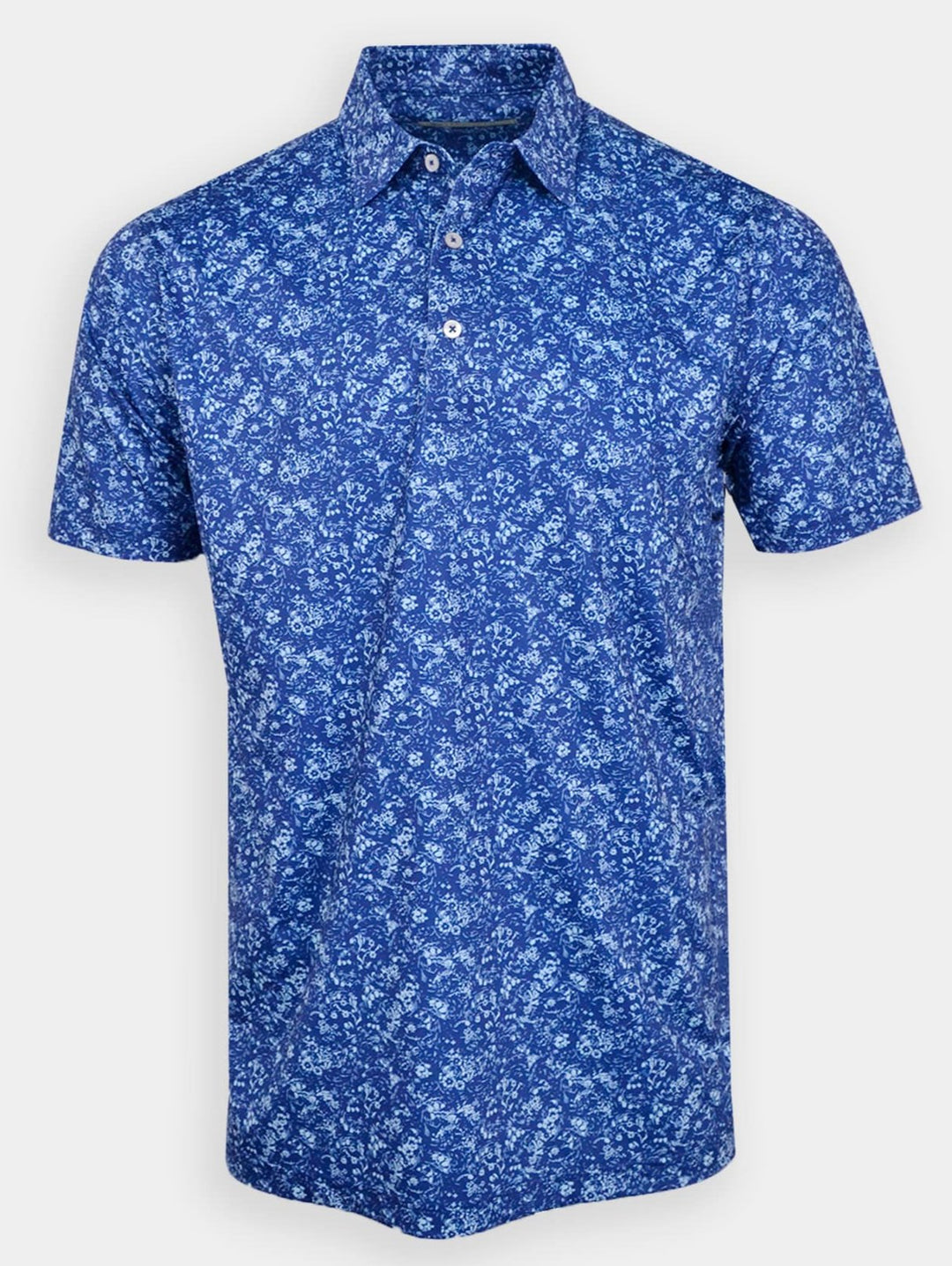 Donald Ross Classic Fit Mens Flowers in the Wind Polo - NAVY/SEASIDE