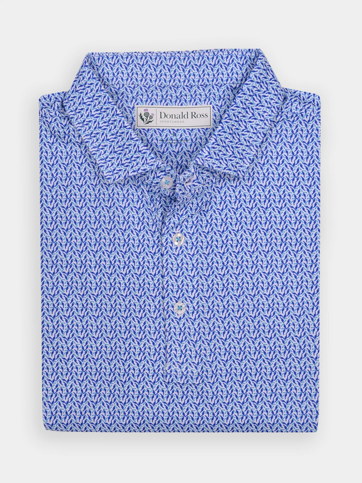 Donald Ross Mens Classic Fit MIAMI Polo - COBALT MULTI