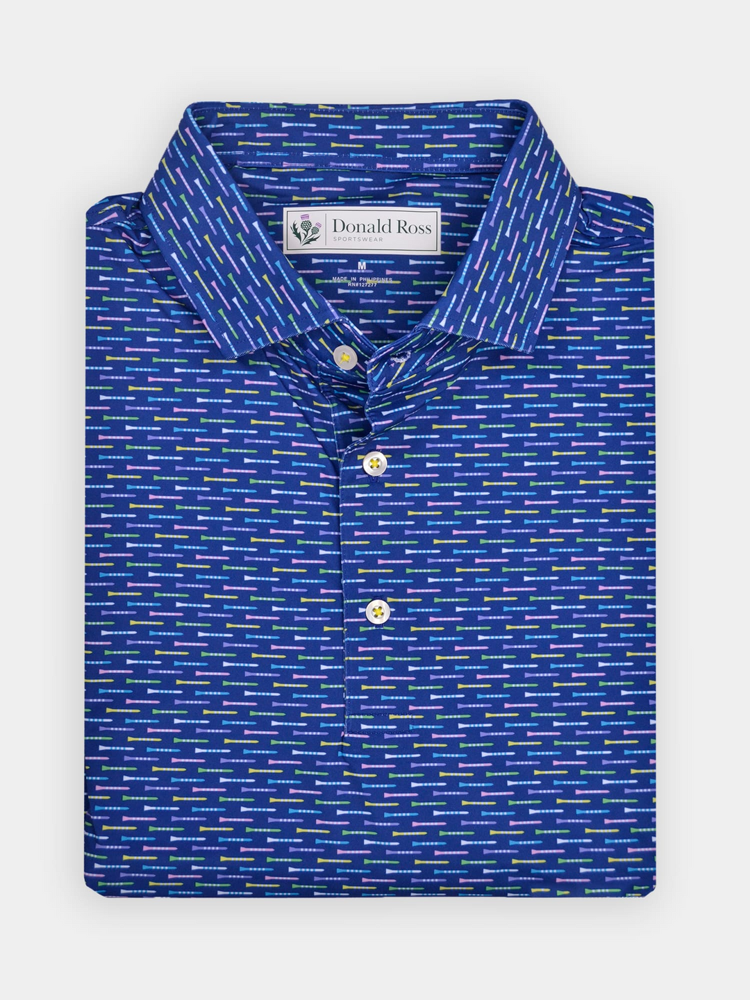 Donald Ross Mens Classic Fit CHARLOTTE Polo - NAVY MULTI