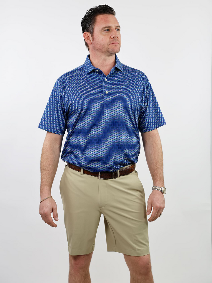 Donald Ross Mens Classic Fit CHARLOTTE Polo - NAVY MULTI