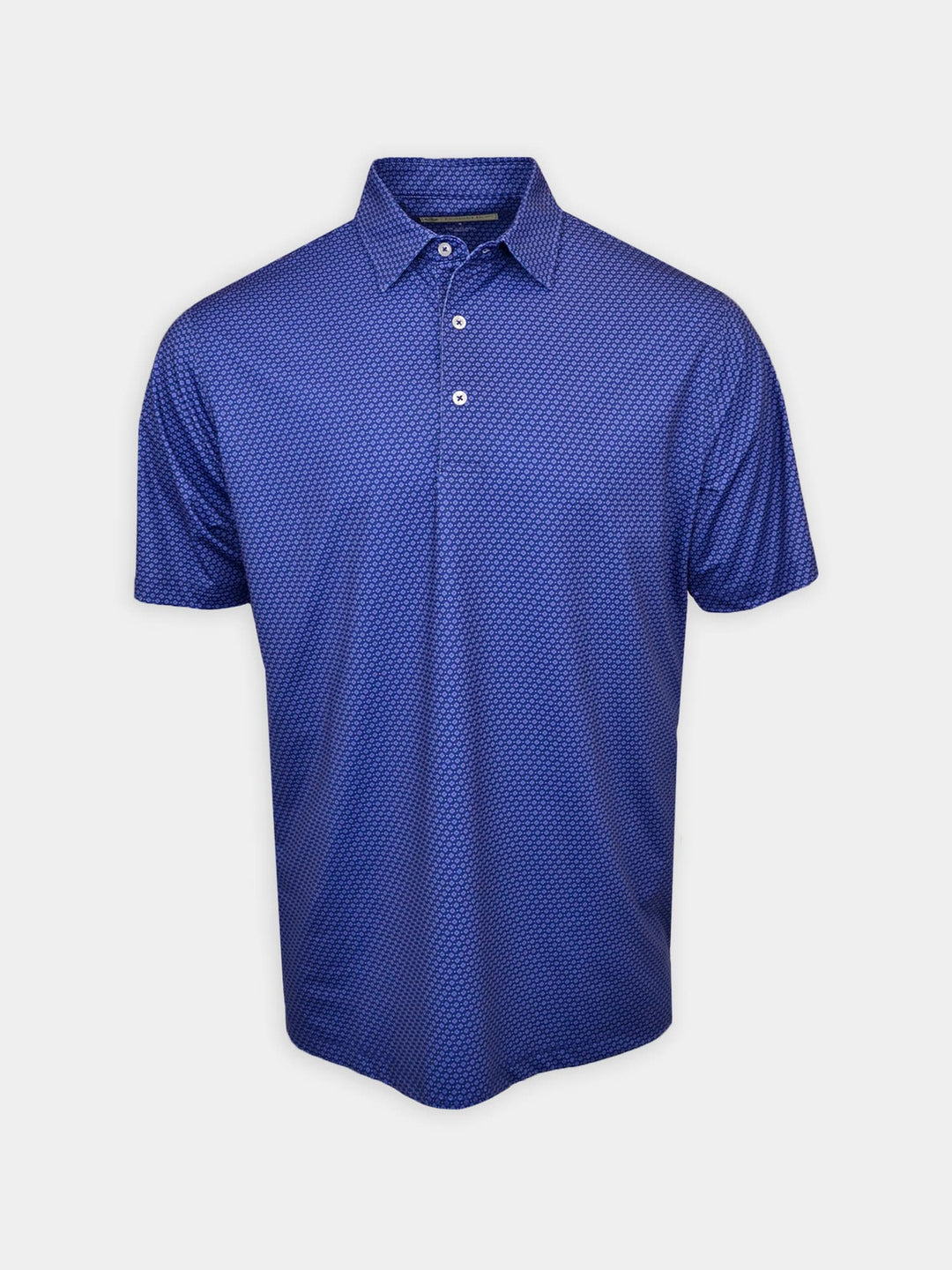 Donald Ross Mens Classic Fit Flowers Print Jersey Polo - NAVY/CUC/LILAC