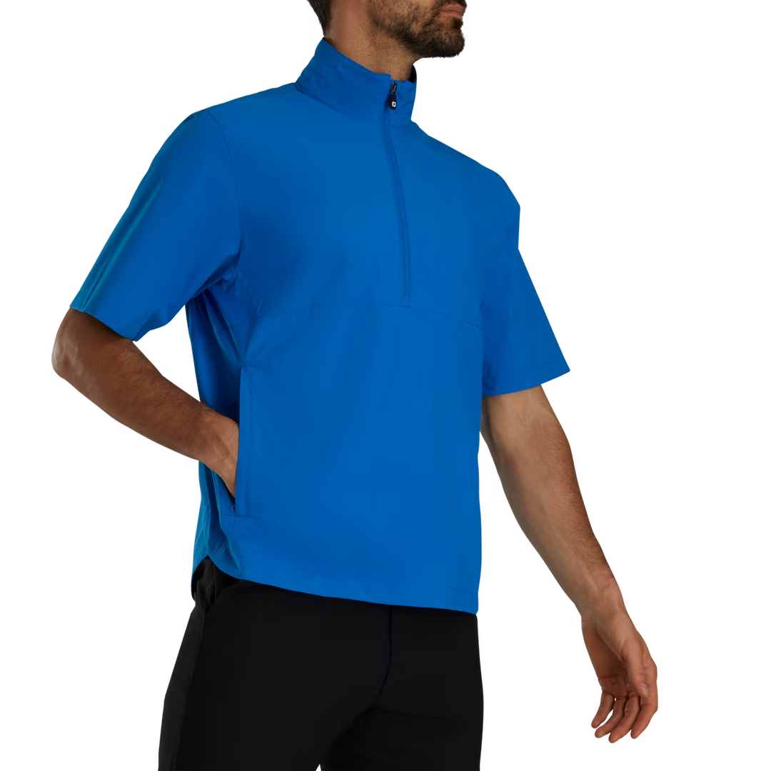 Footjoy Men's HydroLite X Short Sleeve Rain Shirt - BLUE