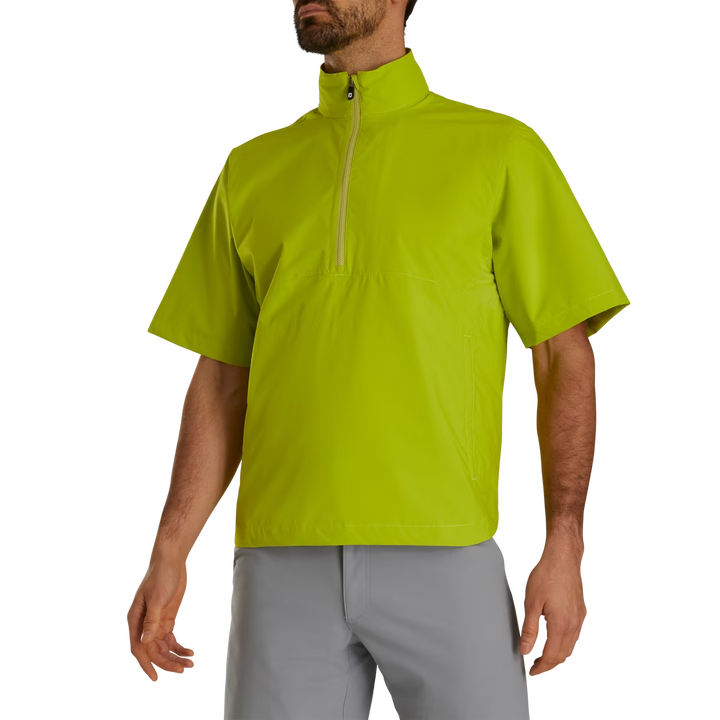 Footjoy Men's HydroLite X Short Sleeve Rain Shirt - ACID LIME