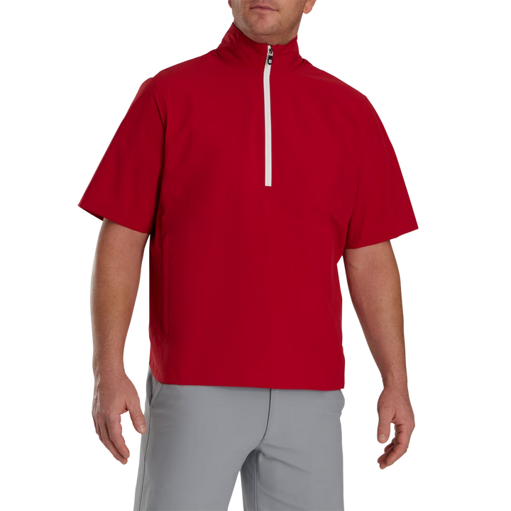 Footjoy Men's HydroLite X Short Sleeve Rain Shirt - DARK RED