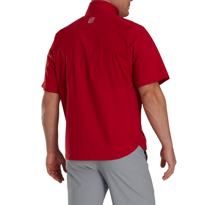 Footjoy Men's HydroLite X Short Sleeve Rain Shirt - DARK RED