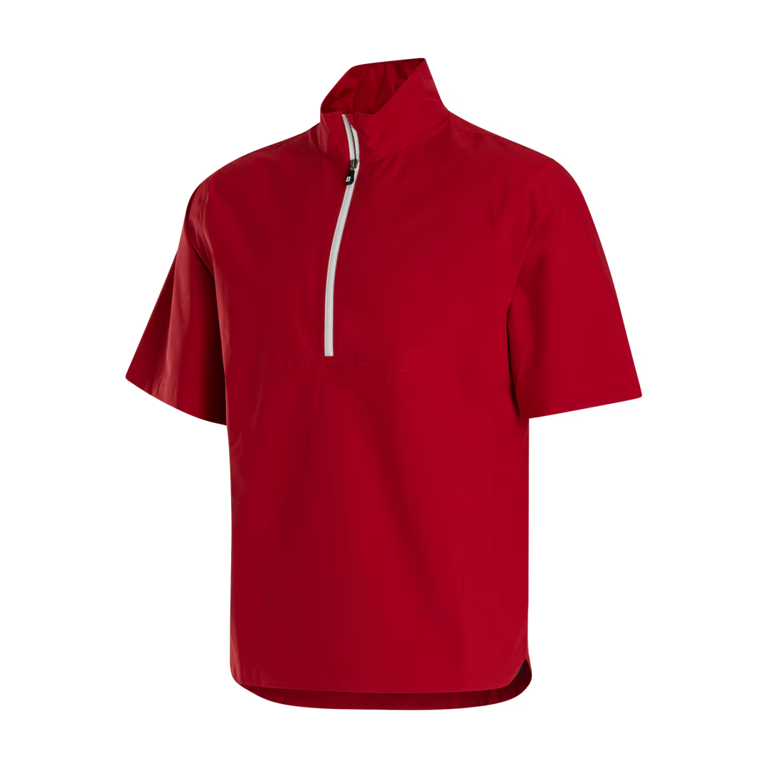 Footjoy Men's HydroLite X Short Sleeve Rain Shirt - DARK RED