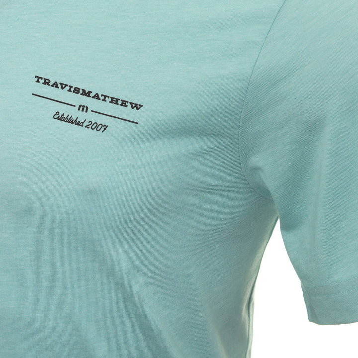 TRAVIS MATHEW MENS FUN TO BE HAD T-SHIRT - HEATHER TURQUOISE