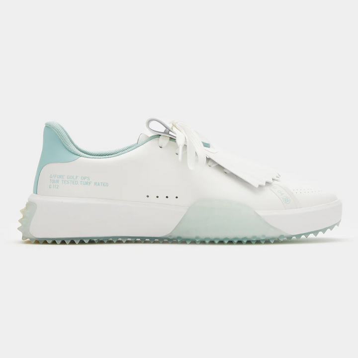 G/FORE WOMEN'S G.112 P.U. LEATHER KILTIE GOLF SHOE - SNOW SEAGLASS