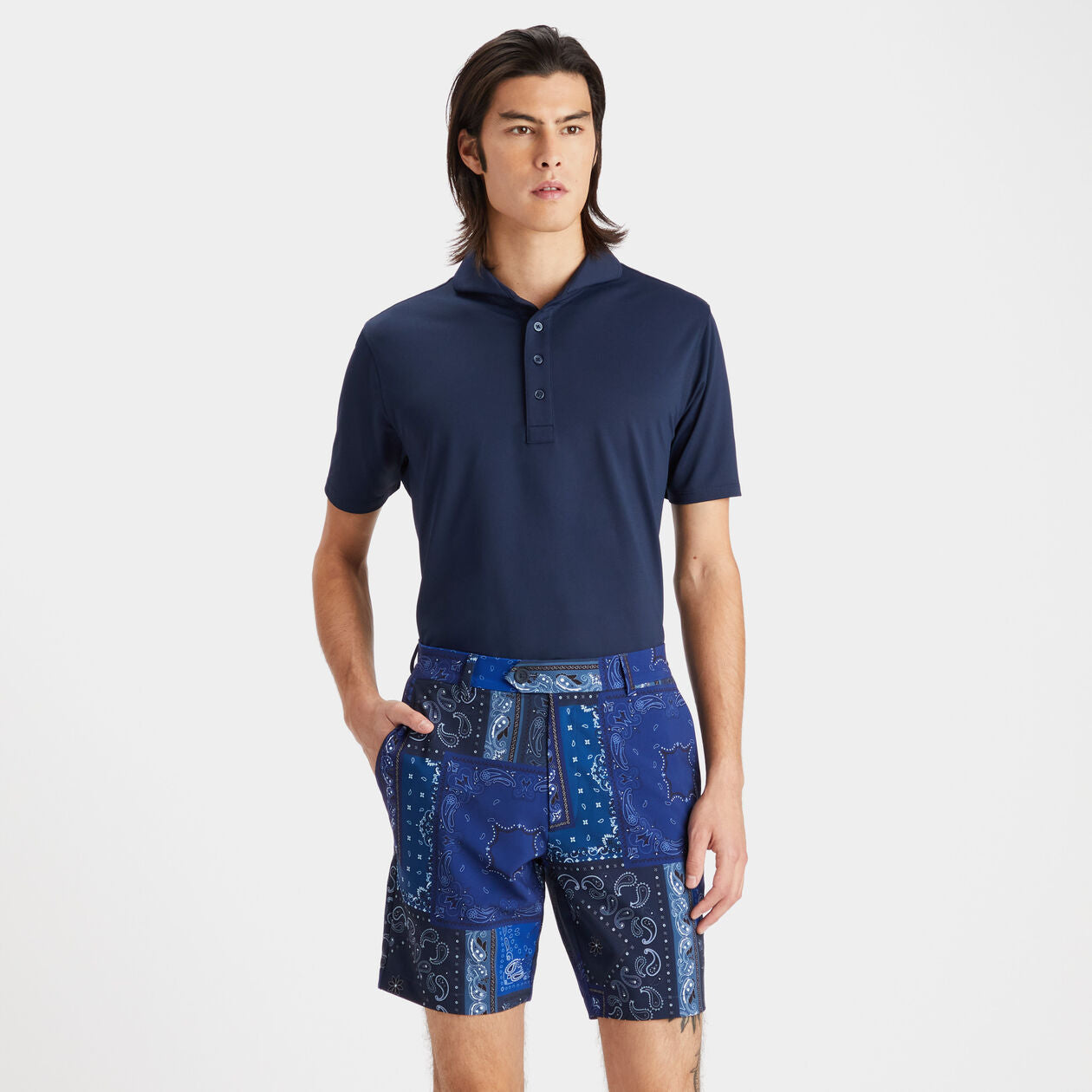 G/Fore Mens Essential Modern Tech Piqué Polo - TWILIGHT