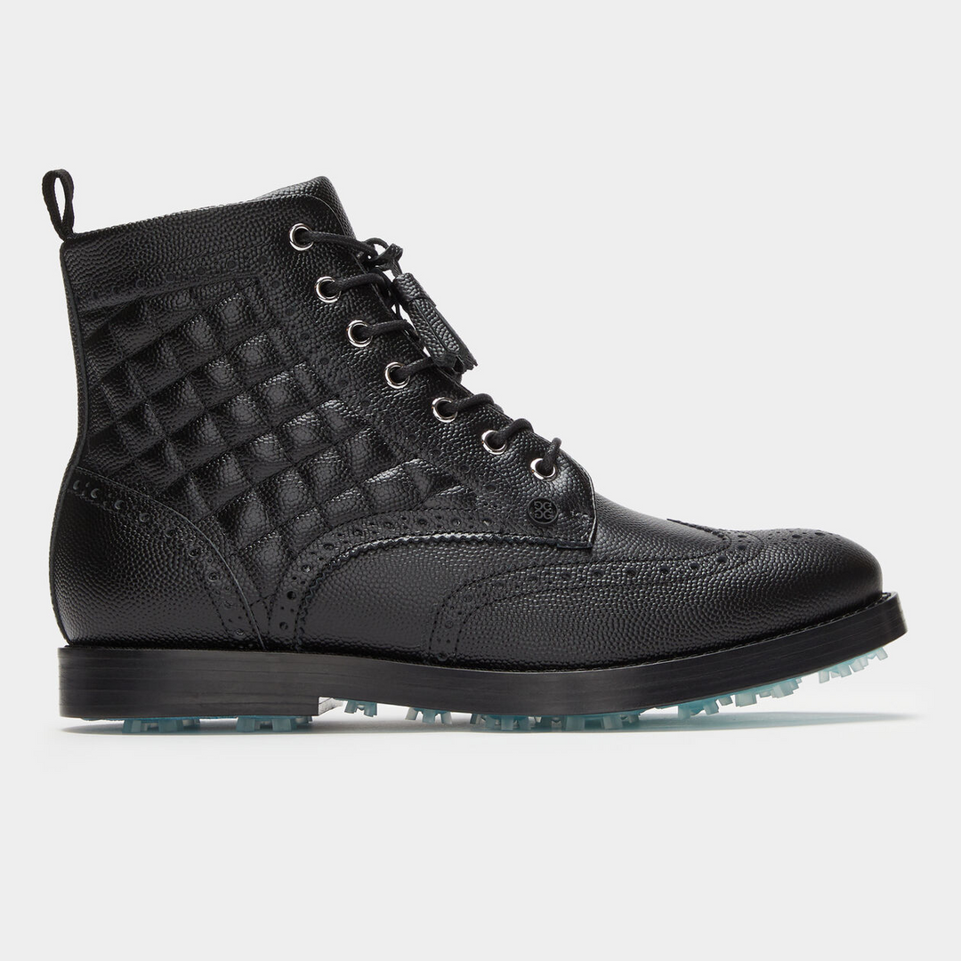 G/FORE WOMEN'S GALLIVANTER QUILTED PEBBLE LEATHER LUXE SOLE GOLF BOOT - ONYX