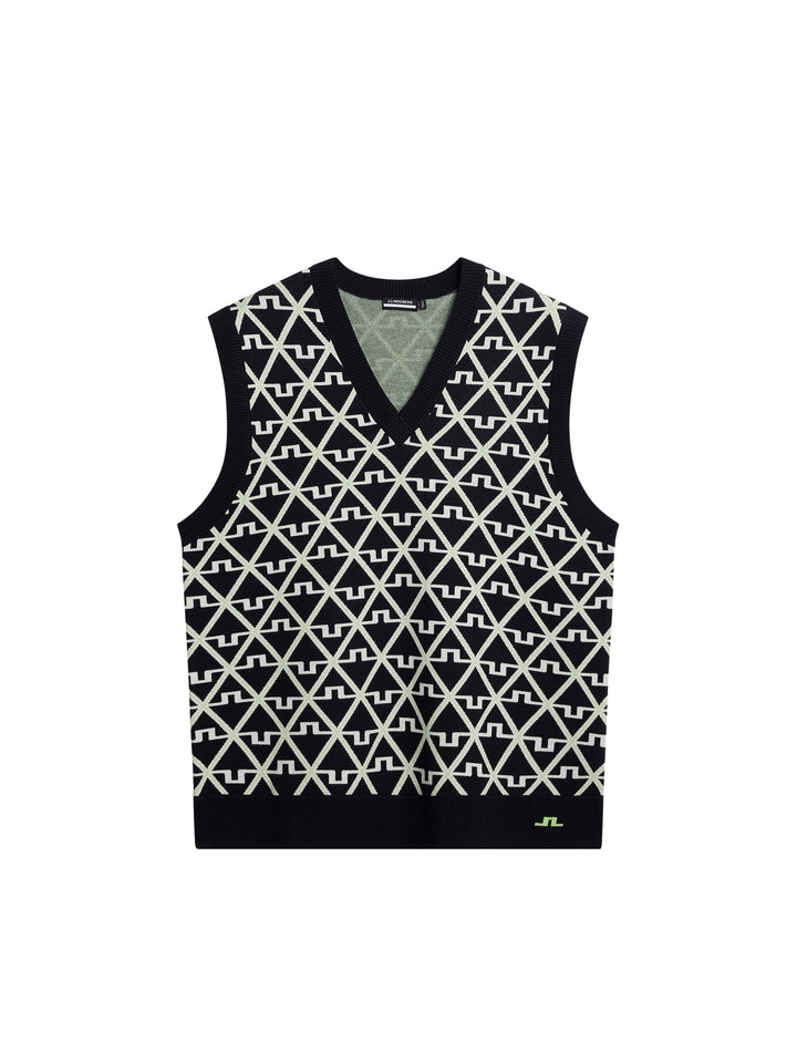 J.Lindeberg Mens Elian Knitted Vest - GEO JL NAVY