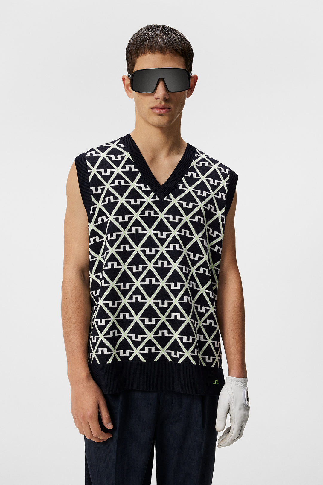 J.Lindeberg Mens Elian Knitted Vest - GEO JL NAVY