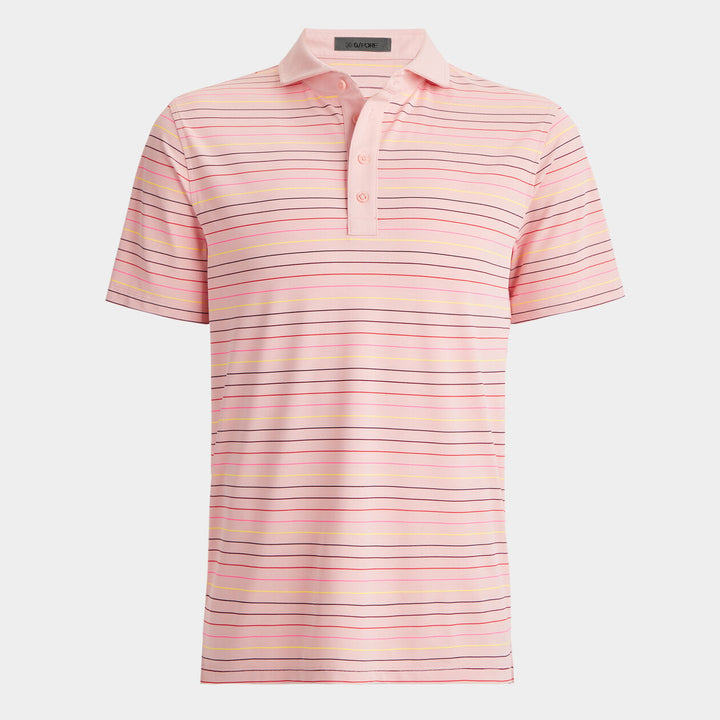 G/FORE MENS MULTI STRIPE TECH PIQUÉ POLO - AMOUR