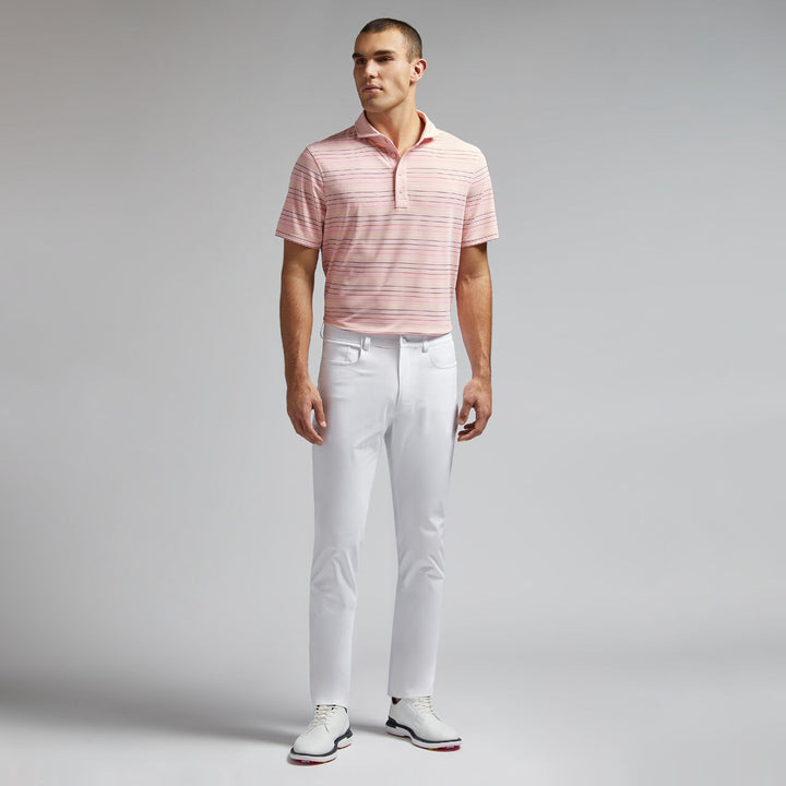 G/FORE MENS MULTI STRIPE TECH PIQUÉ POLO - AMOUR