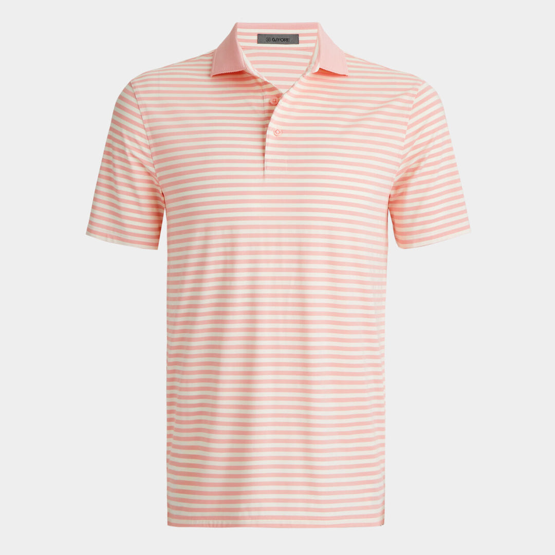 G/FORE MENS PERFORATED STRIPE TECH JERSEY POLO - AMOUR