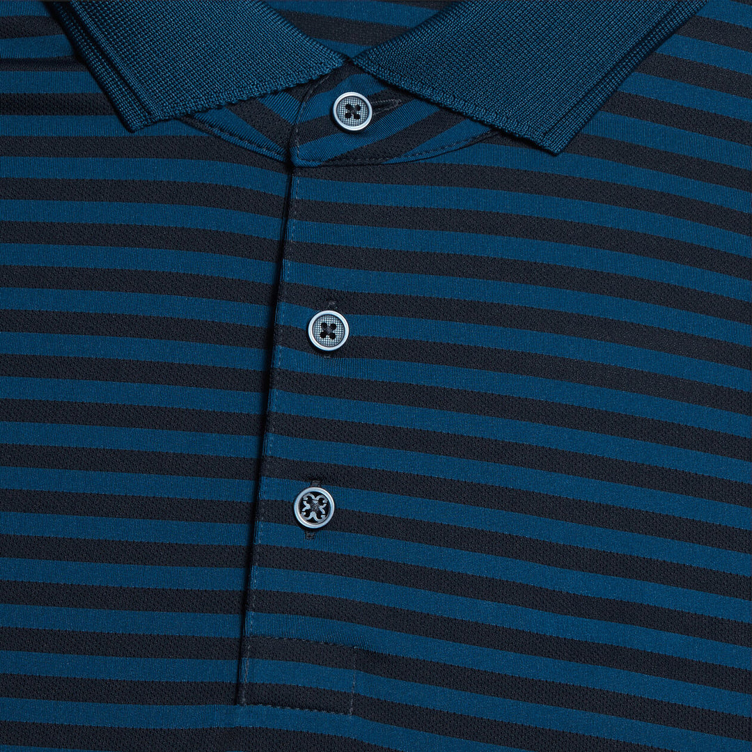 G/FORE MENS PERFORATED STRIPE TECH JERSEY POLO - TWILIGHT