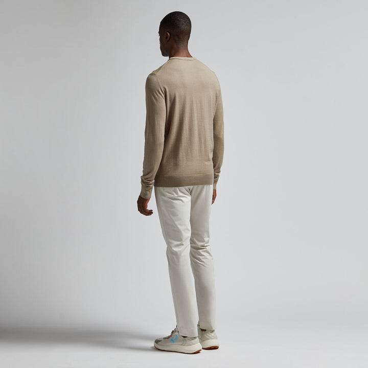 G/FORE MENS MERINO WOOL BLEND CREWNECK SWEATER - DUNE