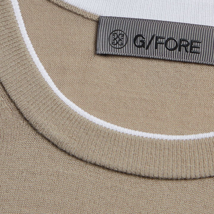 G/FORE MENS MERINO WOOL BLEND CREWNECK SWEATER - DUNE