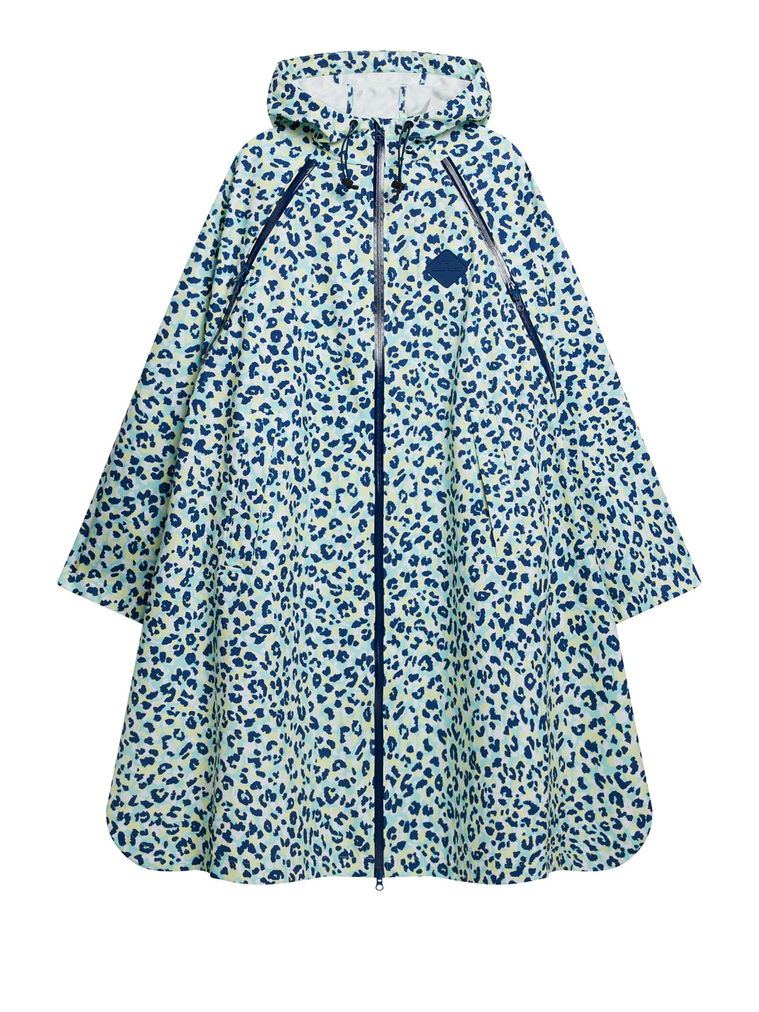 J.Lindeberg Womens Amy Poncho - Leopard Aruba Blue