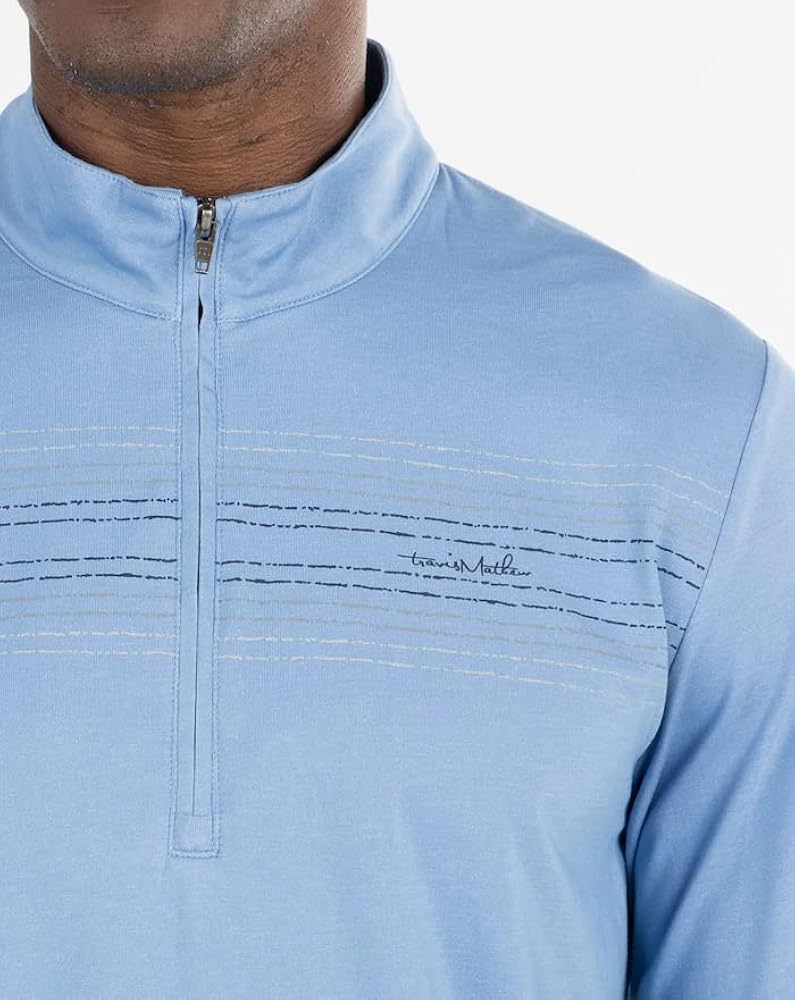 TRAVIS MATHEW HERITAGE QUARTER ZIP - HEATHER RIVIERA