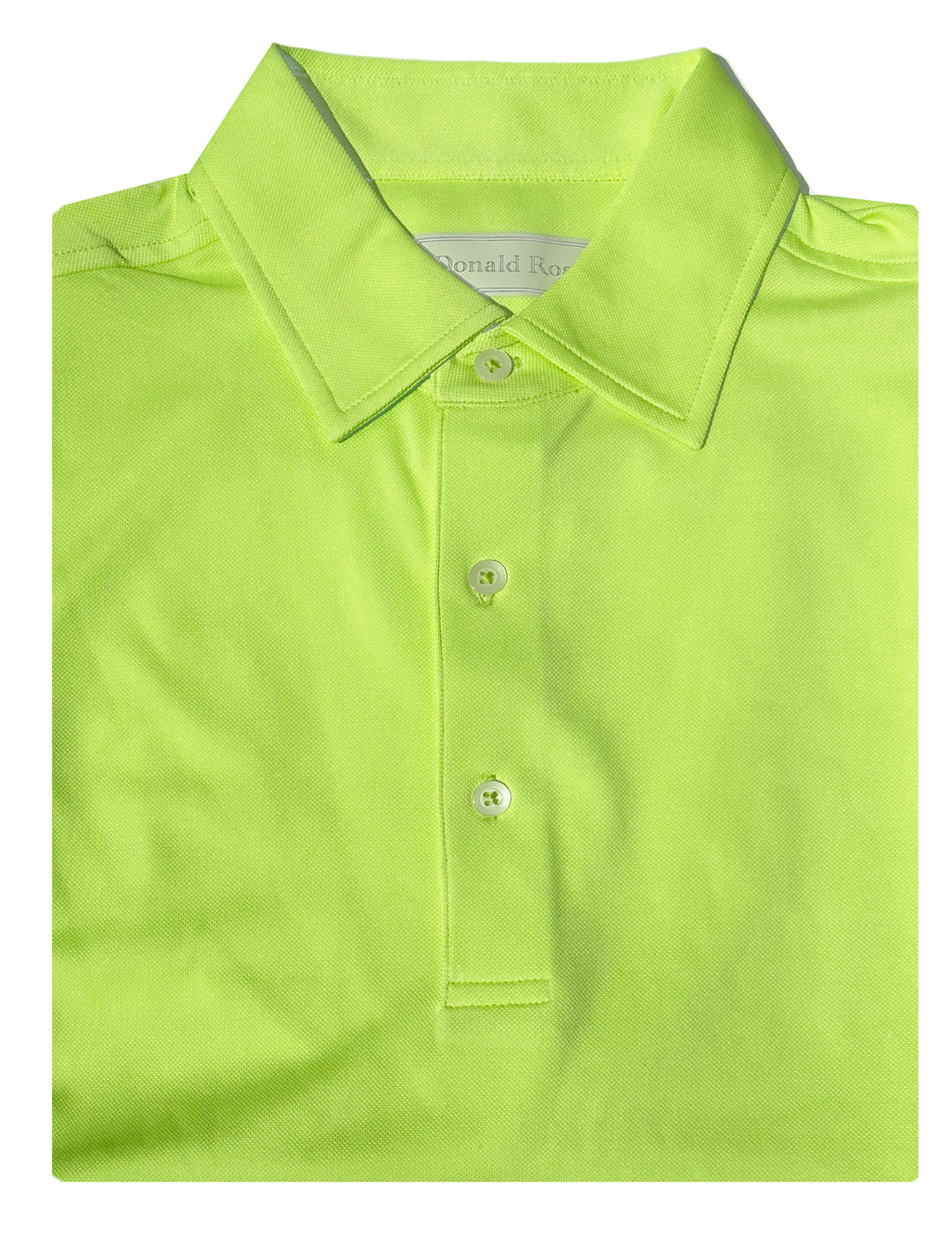 Donald Ross Mens Classic Fit Performance Pique Self Collar Polo - LIME