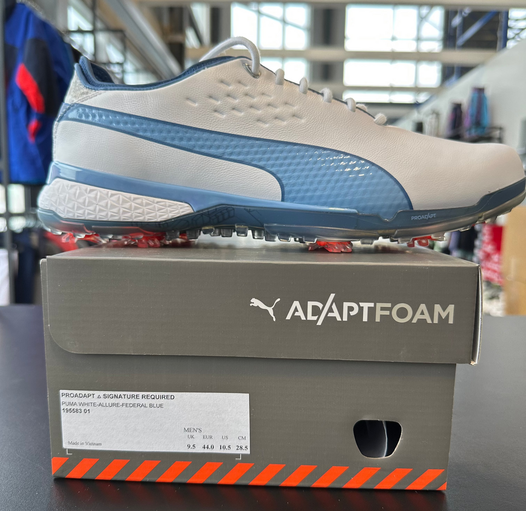 Puma Men's TOUR LTD EDITION PROTOTYPE- IGNITE PROADAPT X SIGNATURE REQUIRED - PUMA WHITE / ALLUER-FEDERAL BLUE