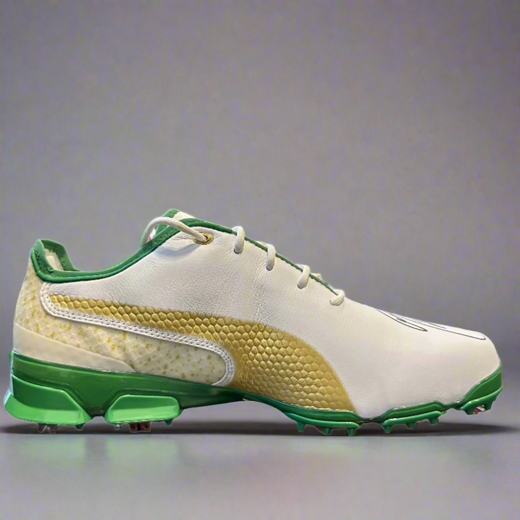 Puma Men's TOUR - WASTE MANAGEMENT LTD EDITION RICKIE FOWLER SIGNED IGNITE PROADAPT Golf Shoes - WHITE / TEAM GOLD