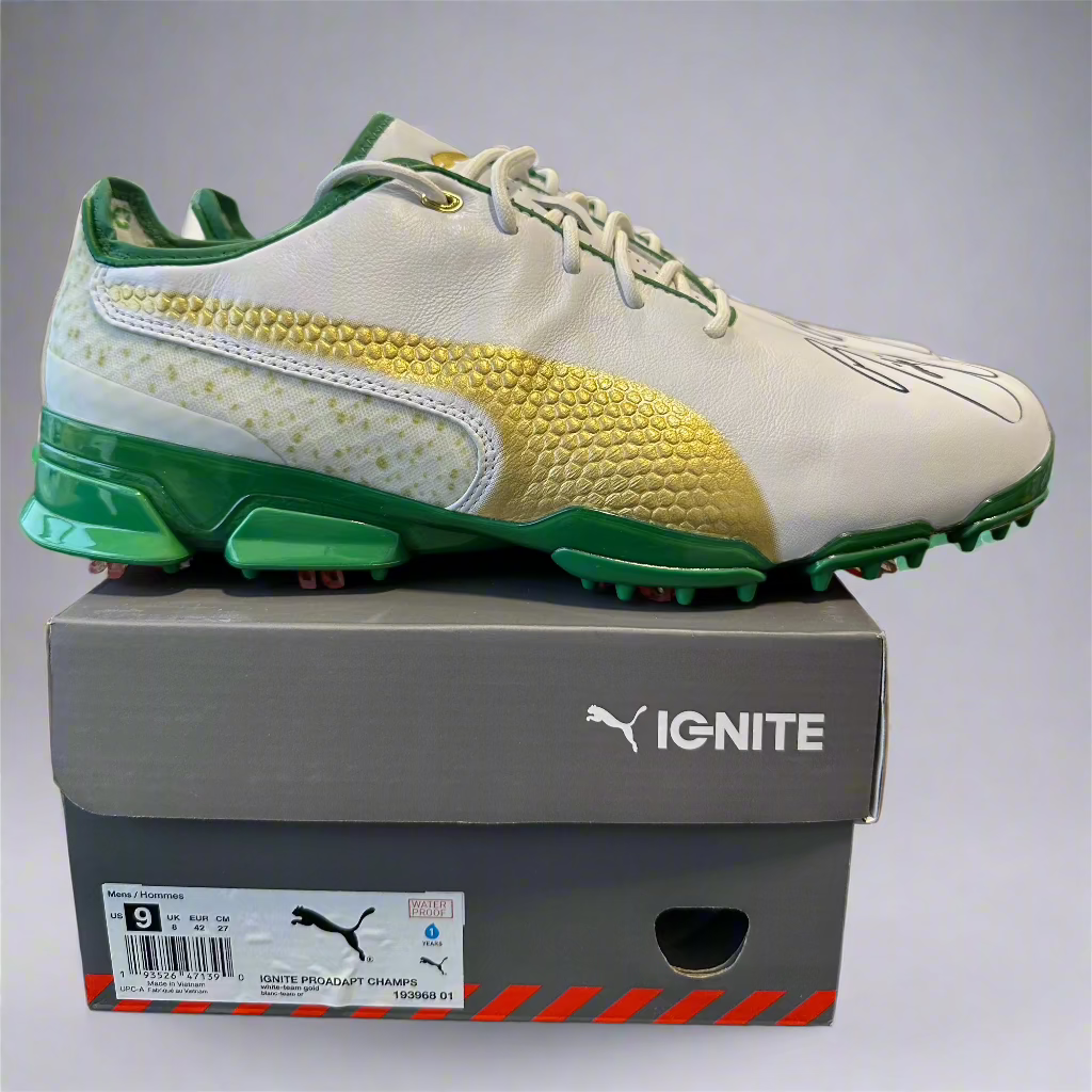 Puma Men's TOUR - WASTE MANAGEMENT LTD EDITION RICKIE FOWLER SIGNED IGNITE PROADAPT Golf Shoes - WHITE / TEAM GOLD