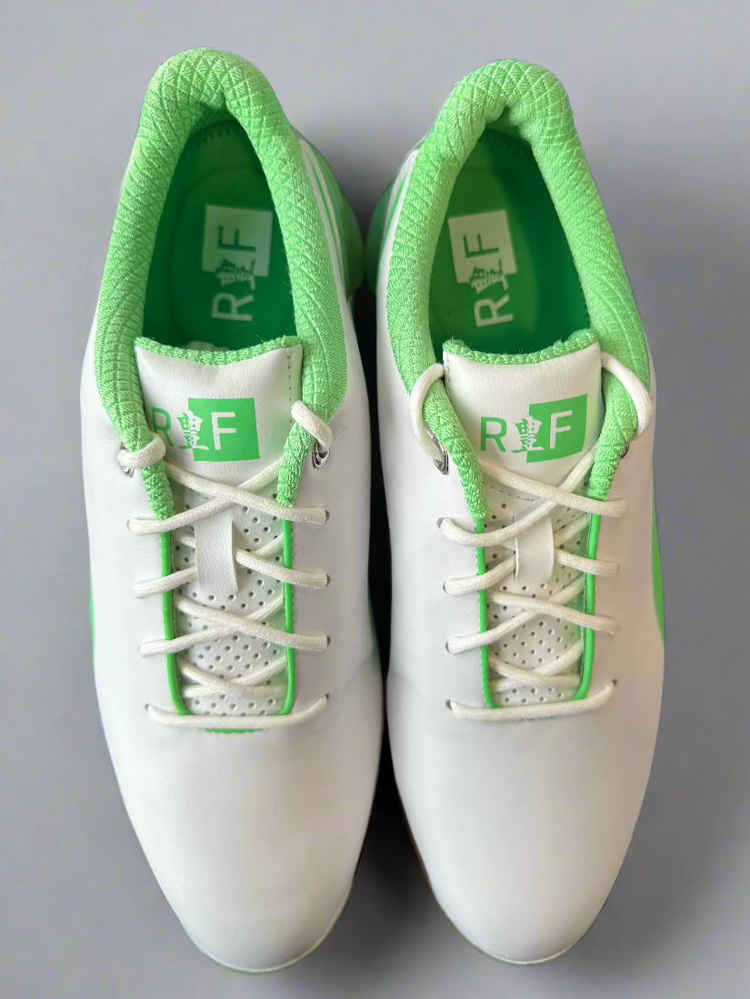 Puma Men's TOUR (RICKIE FOWLER) IGNITE PROADAPT DELTA LEATHER Golf Shoes - IRISH GREEN / WHITE