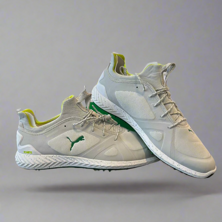 Puma Men's TOUR (RICKIE FOWLER) IGNITE Fasten8 X Arnold Palme Golf Shoes - WHITE / AMZON GREEN