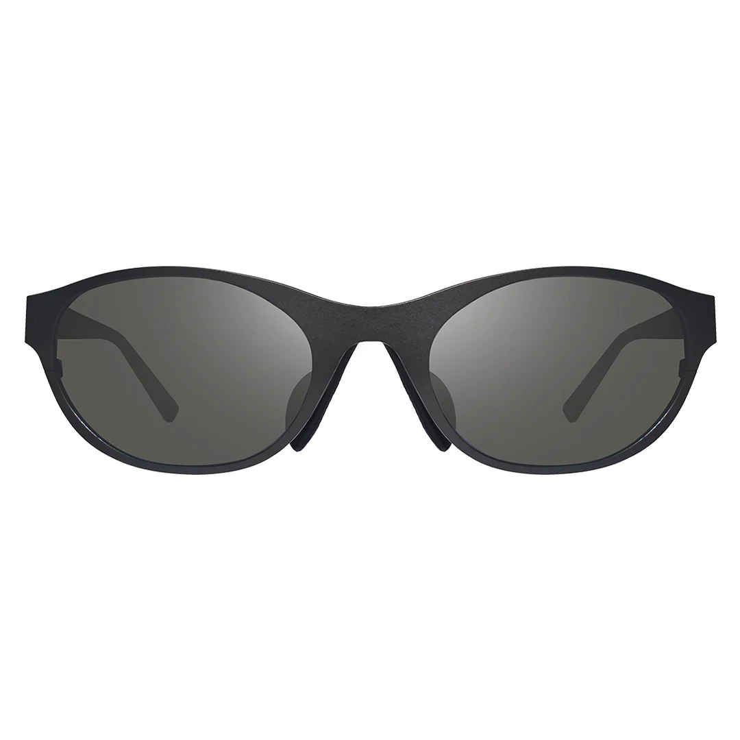 Revo BLACK ICON OVAL Ultra Light Titanium  Polarized Sunglasses - Satin Black/Graphite