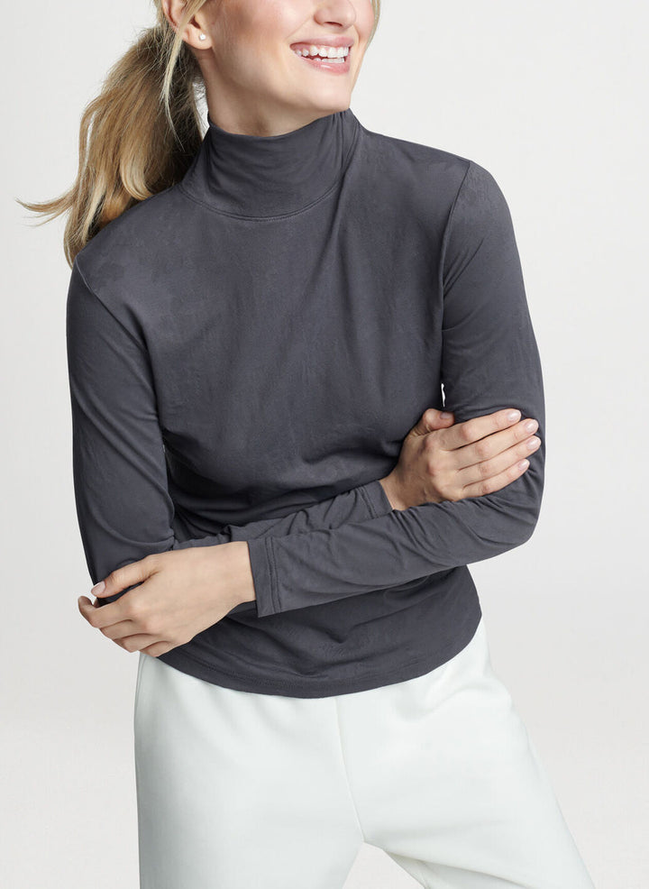 Peter Millar Womens Stratus Baselayer Performance Turtleneck - GRAPHITE