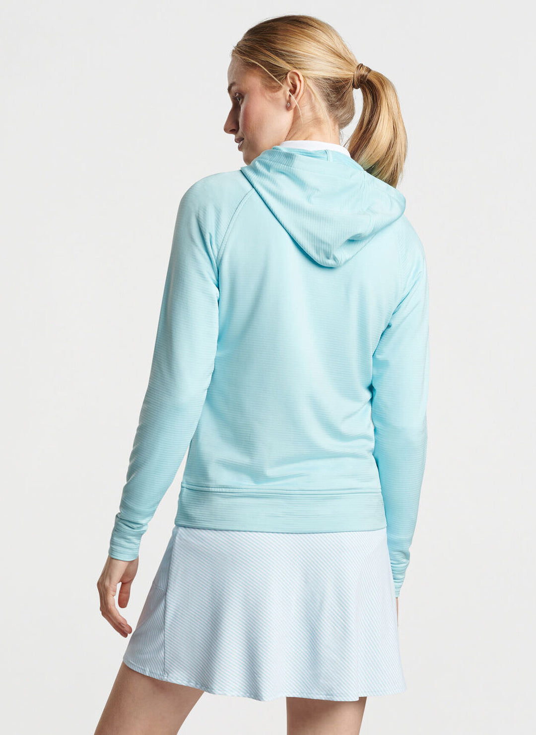 Peter Millar Womens Beaumont Full Zip Hoodie - BLUE SPRUCE