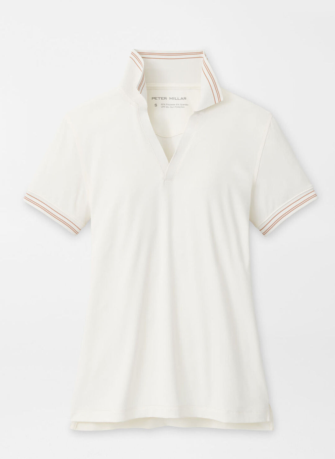 Peter Millar Womens Betty Drop V Polo - IVORY/CAMEL