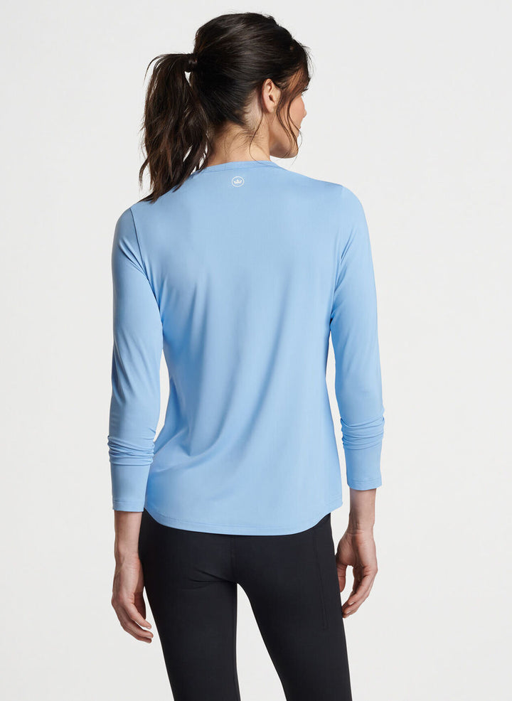 Peter Millar Womens Lightweight Long Sleeve Sun Tee - COTTAGE BLUE