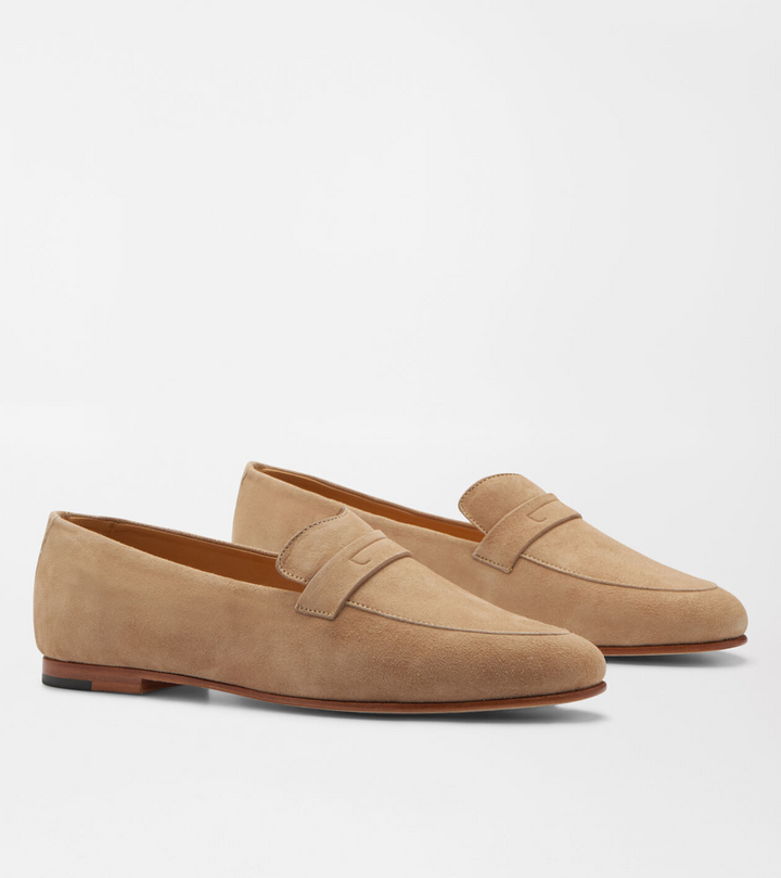 Peter Millar Women's Amble Suede Penny Loafer - BISCOTTI