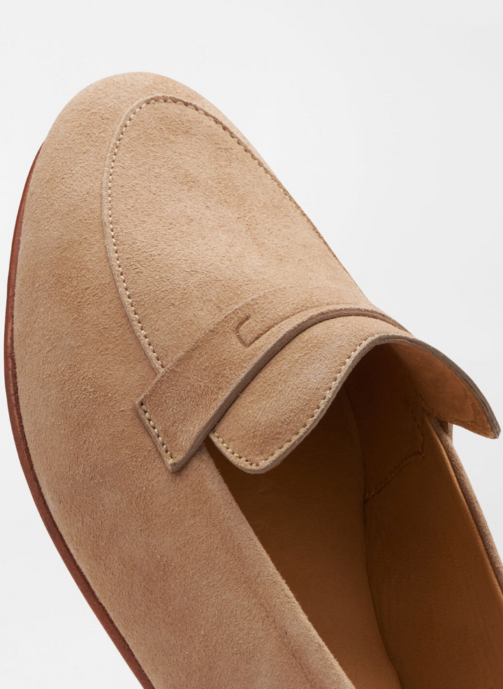 Peter Millar Women's Amble Suede Penny Loafer - BISCOTTI