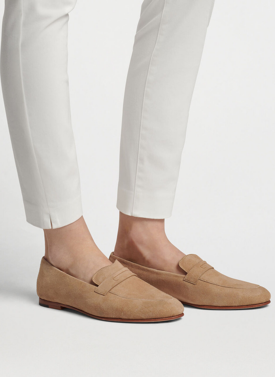 Peter Millar Women's Amble Suede Penny Loafer - BISCOTTI