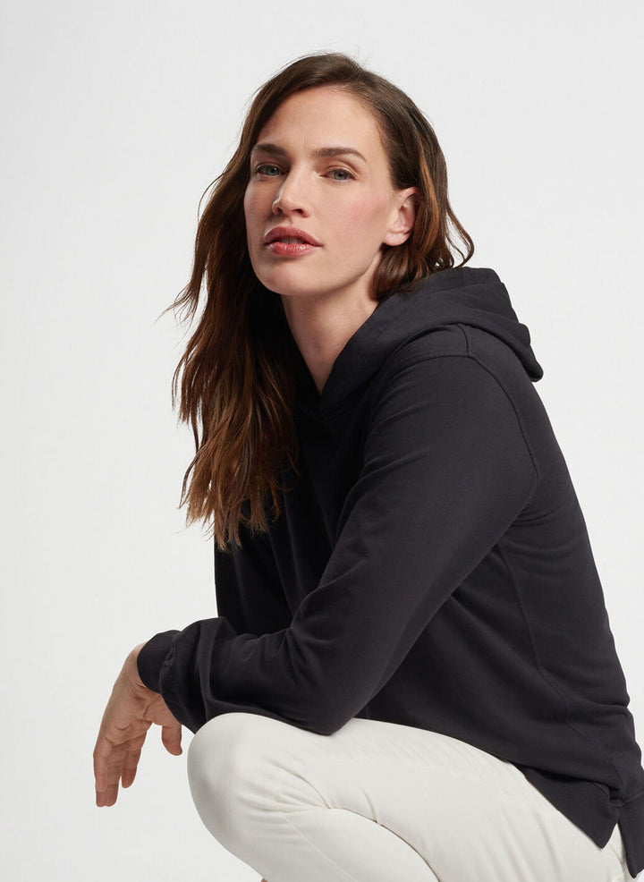 Peter Millar Womens Lava Wash Relaxed Hoodie - BLACK