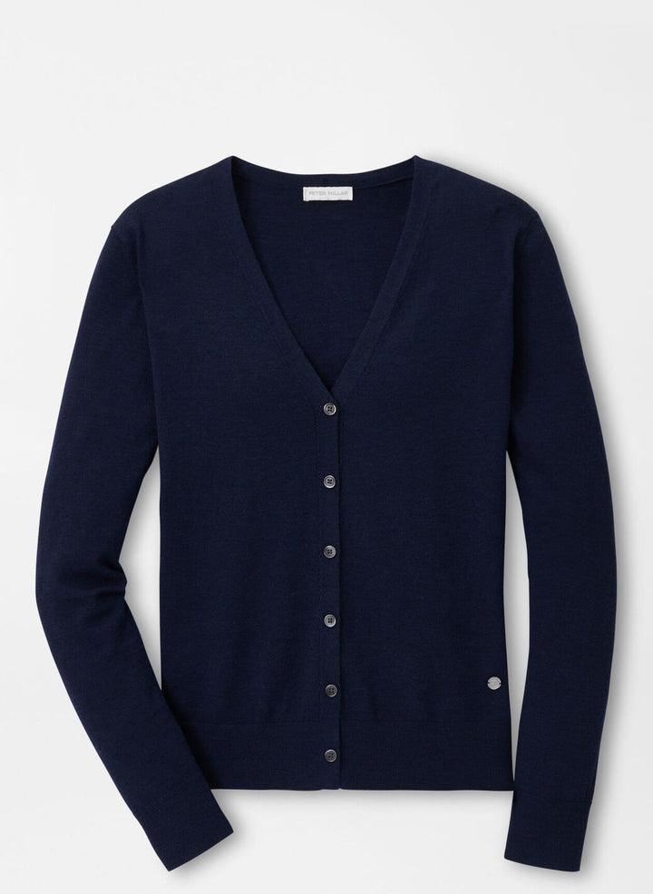 Peter Millar Womens Excursionist Flex Cardigan Sweater  - NAVY